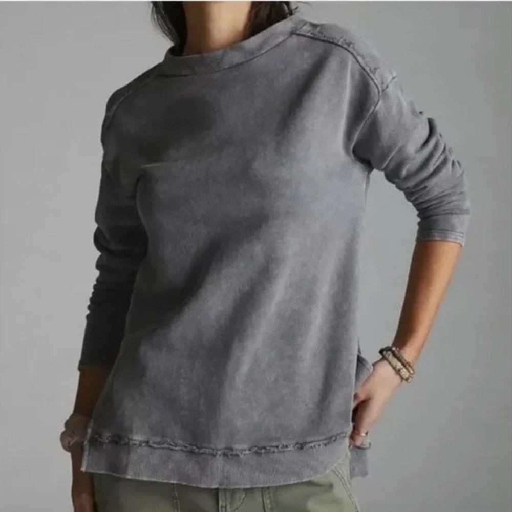 Anthropologie Pilcro Women’s Pullover Tunic Sweatshirt in Gray Size Small